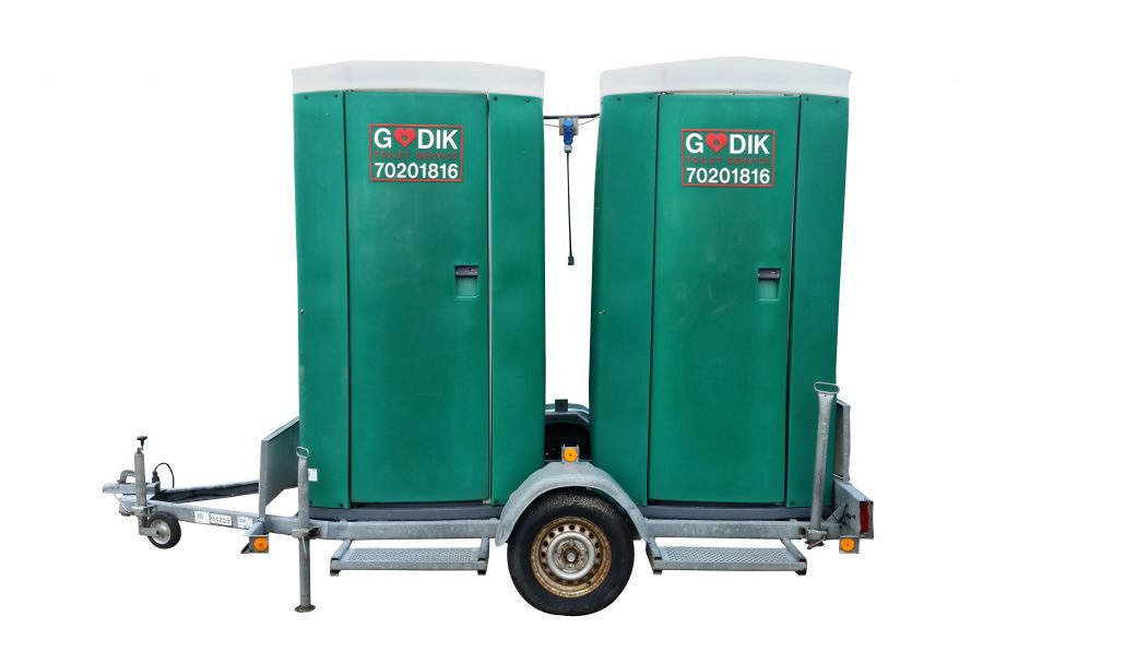 2 toiletter på trailer m. håndvask