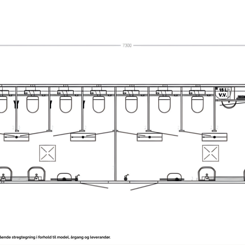 Luksus toiletvogn med 7 toiletter og 2 urinaler - Toiletter med skyl