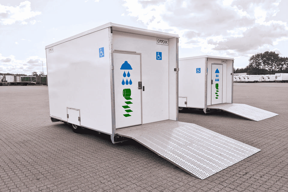 Handicap toiletvogn m. lift og bad - Pusle- og Handicaptoiletter