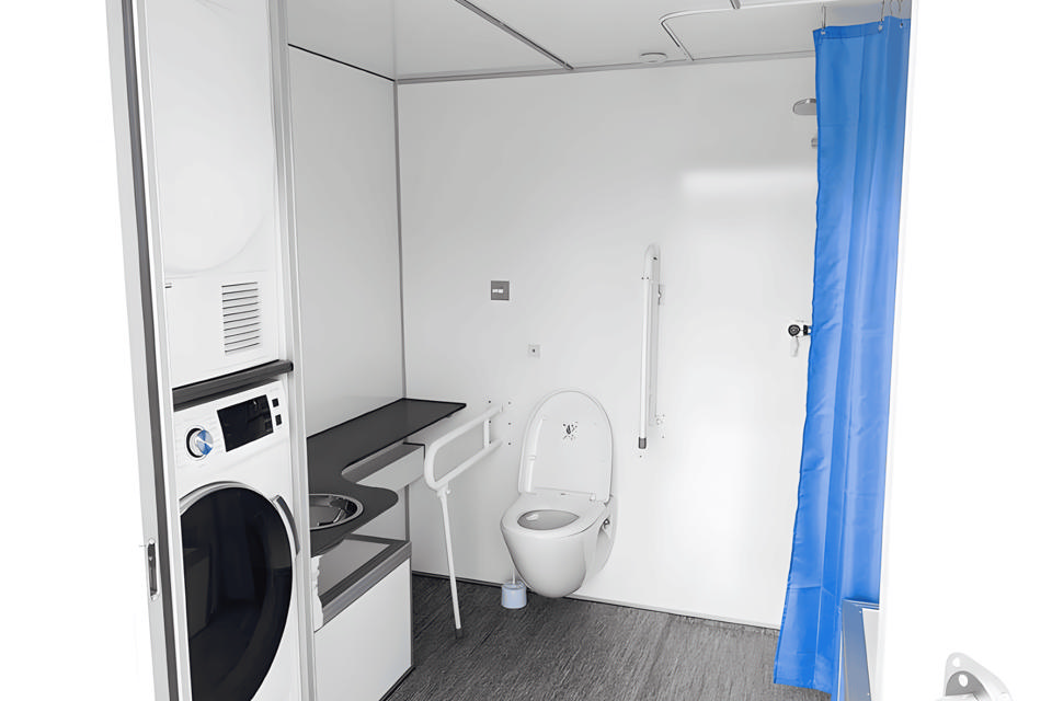 Handicap toiletvogn m. lift og bad - Pusle- og Handicaptoiletter