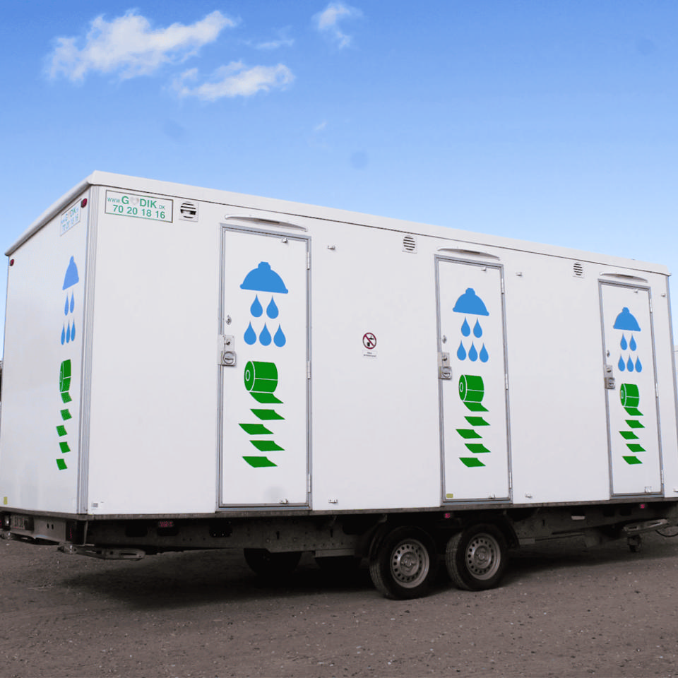 Badevogn med 3 badeværelser - Badvogne- og moduler