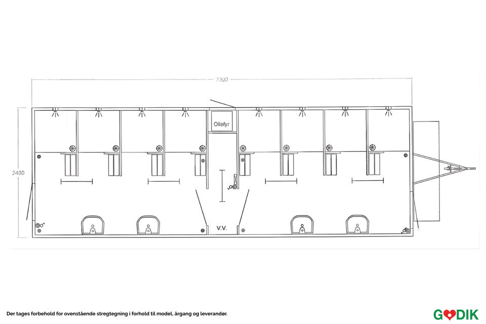 Badevogn til 8 personer m. oliefyr - Badvogne- og moduler
