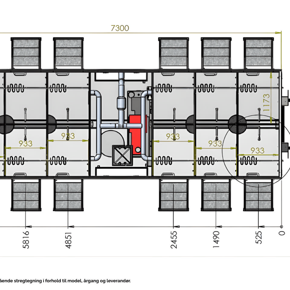 Badevogn til 12 personer m. oliefyr - Badvogne- og moduler