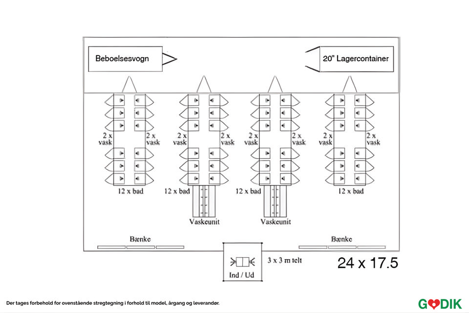 Badeland med 4 stk. badevogne - Badeland