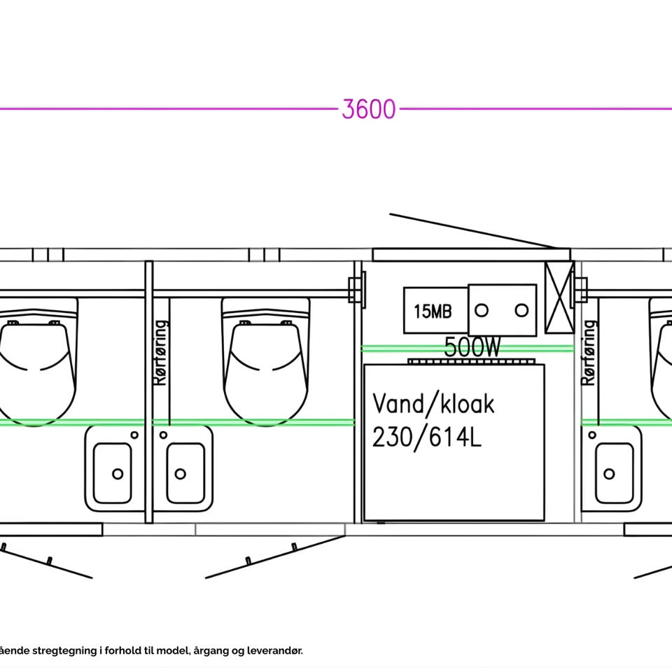 Vacuum toiletmodul med 3 toiletter - Vacuumtoiletter