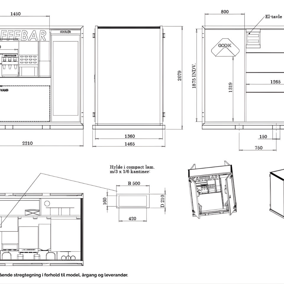 Servicemodul for kaffe mv. - Salgs- og merchandiseboder