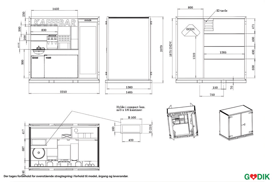 Servicemodul for kaffe mv. - Salgs- og merchandiseboder