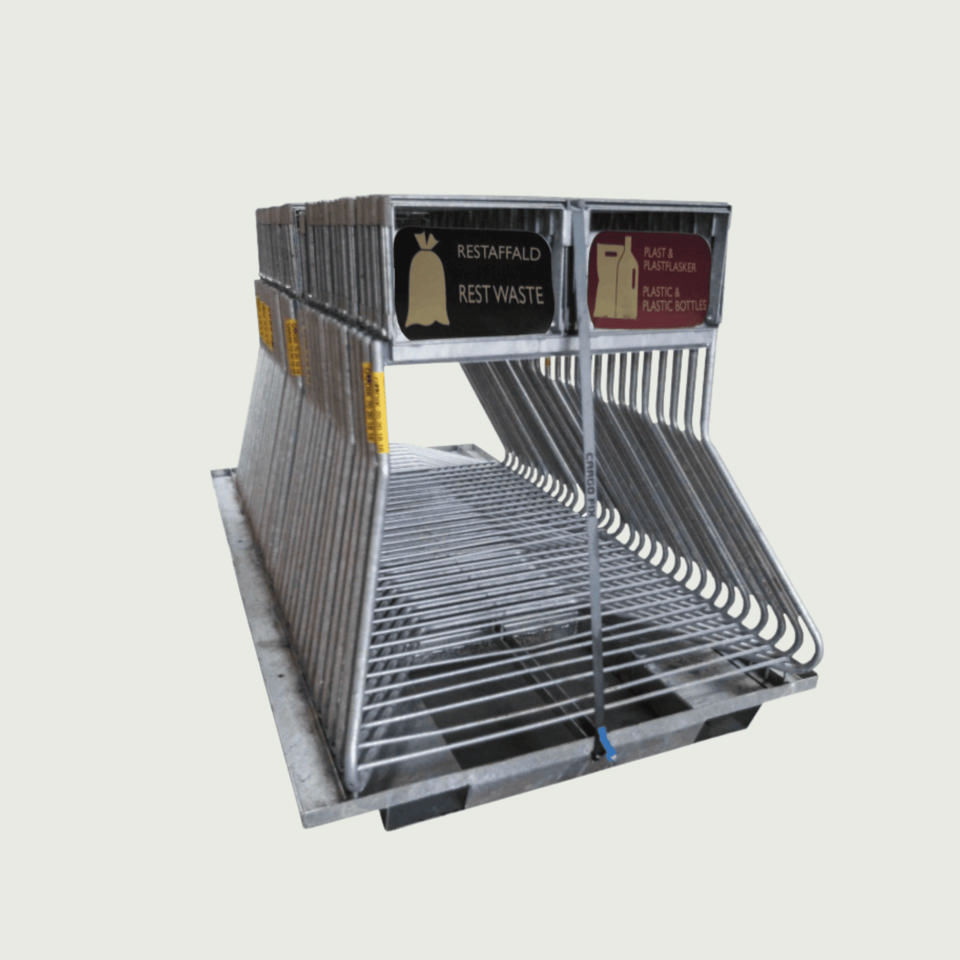 30 stk. affaldsstativer på palle - Affaldshåndtering