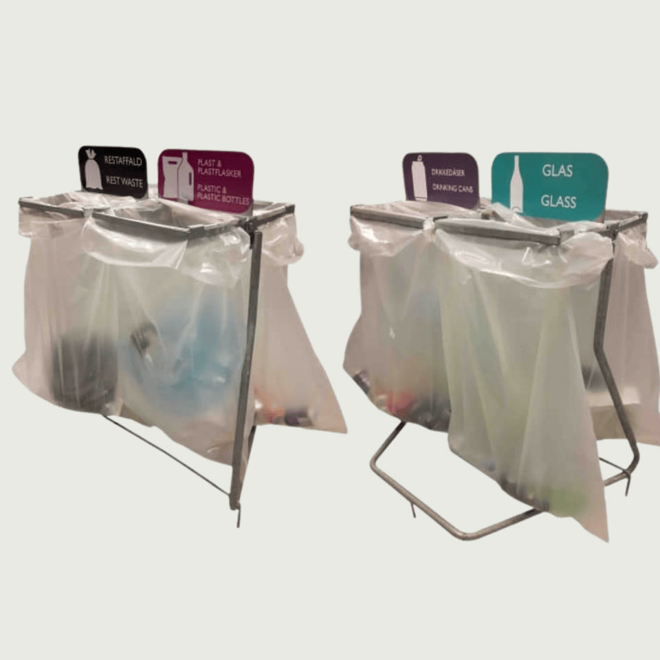 30 stk. affaldsstativer på palle - Affaldshåndtering