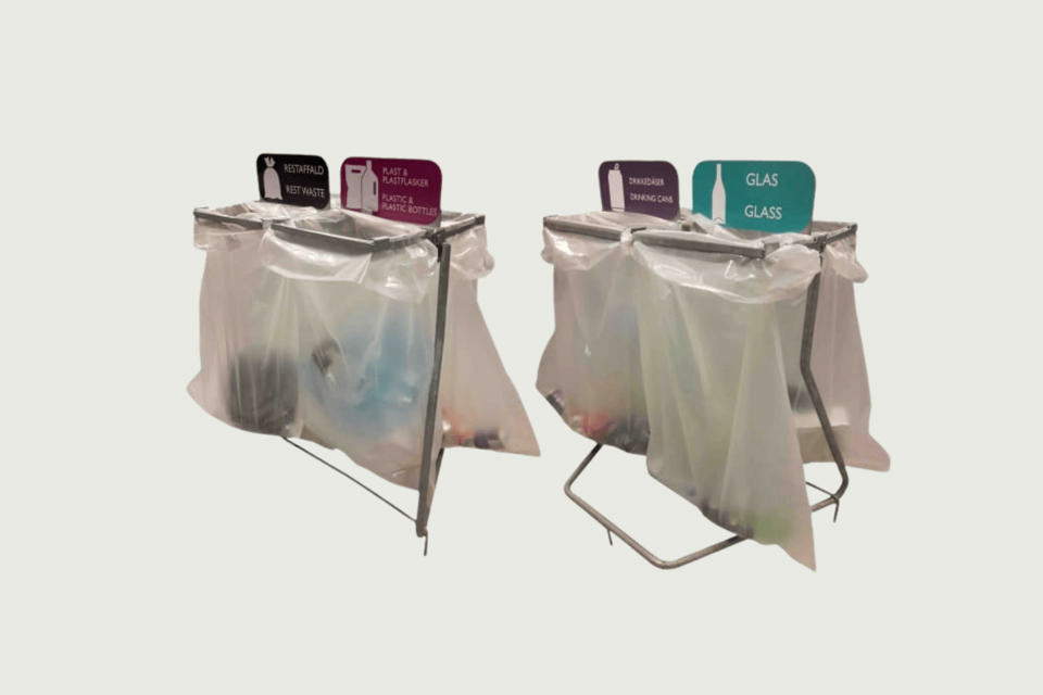 30 stk. affaldsstativer på palle - Affaldshåndtering