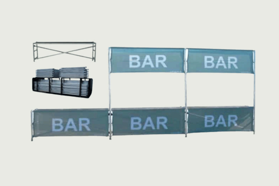 Palle med 10 stilladsbarer - Salgs- og merchandiseboder