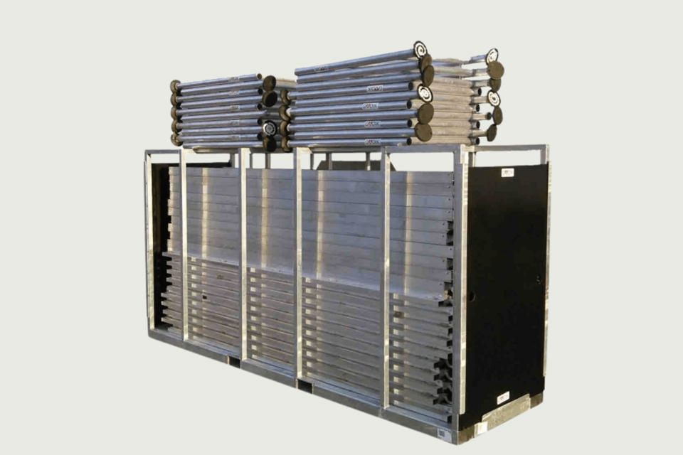 Palle med 10 stilladsbarer - Salgs- og merchandiseboder