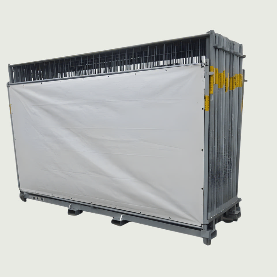 Byggepladshegn med hvid hegnsdug (1 palle) - Hegn & afspærring