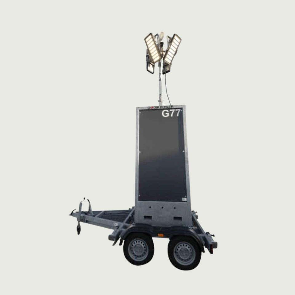 Trailer for overvågning/lystårn - Lystårne og arbejdslys