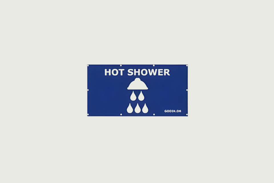 Badbanner | Hot shower | 176 x 340 cm - Diverse udstyr