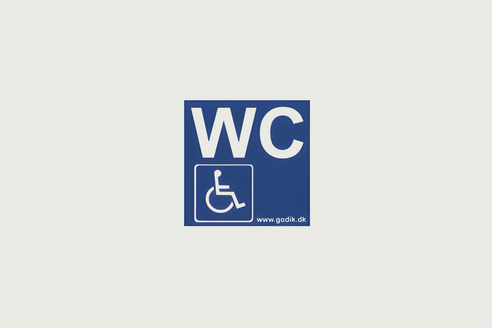 Handicap WC banner | 1 x 1 m | Blå - Diverse udstyr